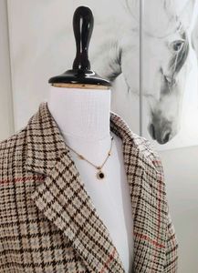 Belted Plaid Blazer