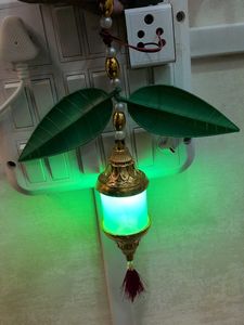 Decorative Hanging Lamp with Leaf Accents
