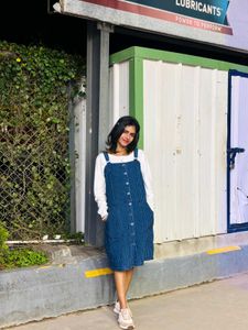 Blue Striped Button-Front Dress