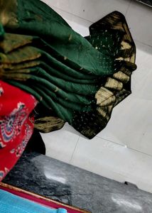 pure dola silk Emerald Green Saree with stone
