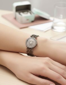 Brown Dial Stone Studded Elegant Women's Watch