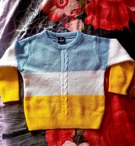 New Striped Colorblock Knit Sweater