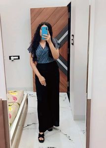 Textured Wide-Leg Jumpsuit