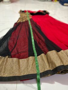 Stunning xxl  Red &amp; Black Embroidered Gown