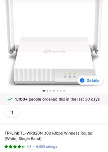 Tp Link TL-WR820N 300mbps Wifi Router
