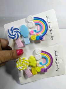Candy Rainbow Hair Clips for Girls - Set Of 18