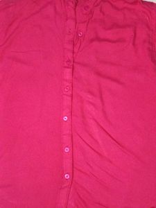 Vibrant Pink Button-Up Shirt