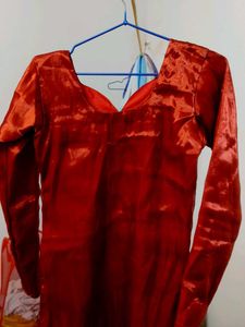 Vibrant Red organza kurti