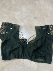 Embroidered Olive Green Blouse