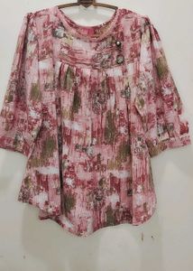 Chic Abstract Print Tunic Top