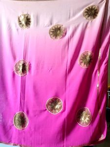 Beautiful Pink Saree with Embellishments