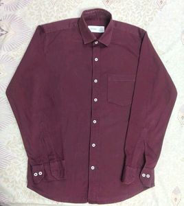 Calvin Klein Burgundy Button-Up Shirt