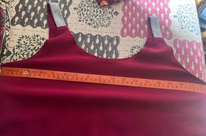New Burgundy Tank Top with Embellished Straps