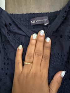 Navy Blue Broderie Anglaise Dress