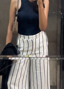 Striped Wide-Legged Pants
