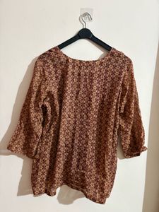 Vintage Brown Floral Print top