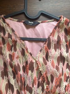 Chic Leaf Print Midi Dress
