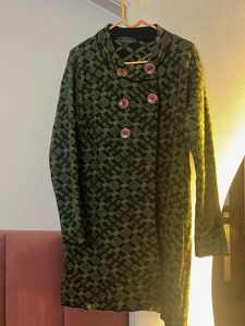 Patterned Button-Up Coat