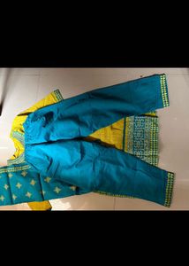 Yellow &amp; Blue Ethnic Kurta Set