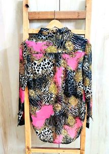 Printed Button-Up Shirt Size-34
