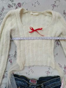 Cream Fuzzy Shoujo top