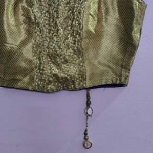 Elegant Gold Embellished Blouse