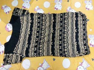 Patterned Black Top
