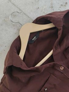 Women's Brown Button-Down Maxi Dress