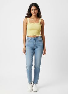 Smocked Yellow Crop Top