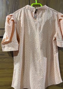 Cute peach Polka Dot Top