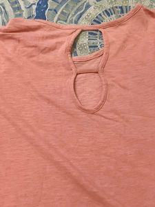 Coral Cut-Out Back T-Shirt