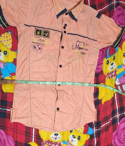 Kids' Orange Short-Sleeve Button-Down