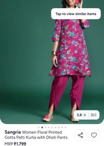 woman floral printed gotta Patti kurta with dhoti