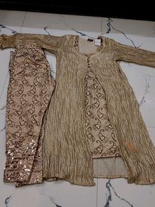 designer dress Elegant Gold Kurta Set with Paisley