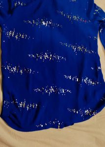 Sparkly Blue Button-Up Shirt