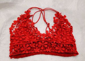 Red Floral Lace Bralette