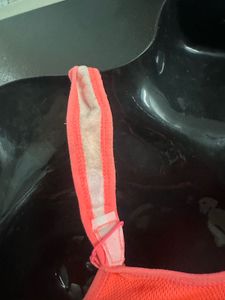 Sports Bra - White &amp; Coral Pink