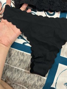 XS Black Lace Bralette &amp; Thong Set