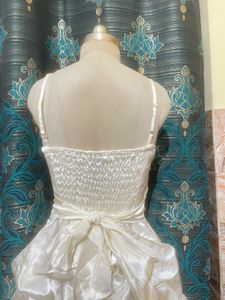 Elegant Cream Layered Cocktail Dress