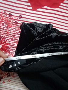 Velvet Mini Skirt With Side Slit