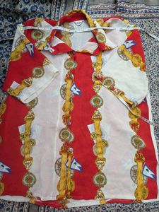 Vintage Print Button-Up Shirt
