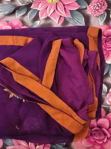 Embroidered Purple Saree