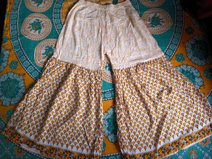 White and yellow sharara set