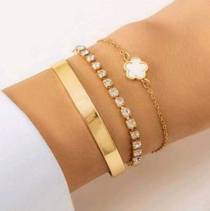 Set of 3 Gold Tone Bracelets