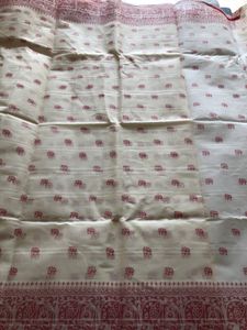 Off White Printed Saree(Women’s)