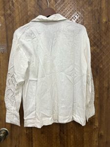 White Embroidered Button-Down Shirt(Brand New)