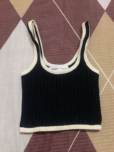 Bershka Black Knit Crop Top