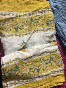 Yellow Floral Print Kurta