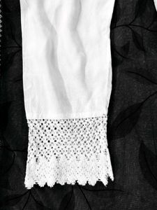 White Lace Trimmed Cotton Leggings