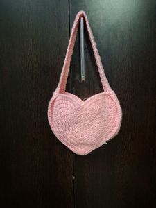 Crocheted Heart Shaped Bag